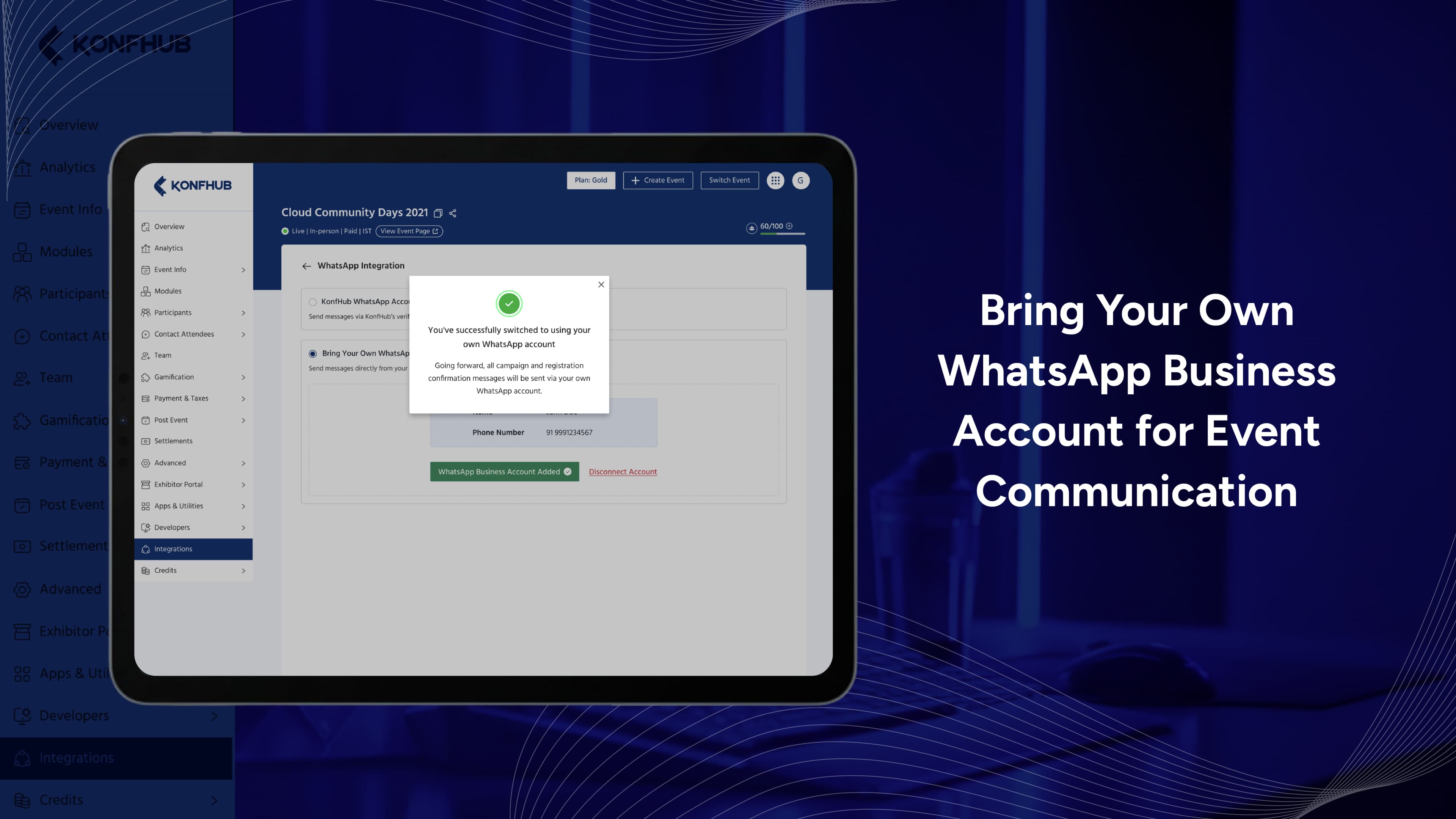 Bring Your Own WhatsApp Business Account for Event Communication