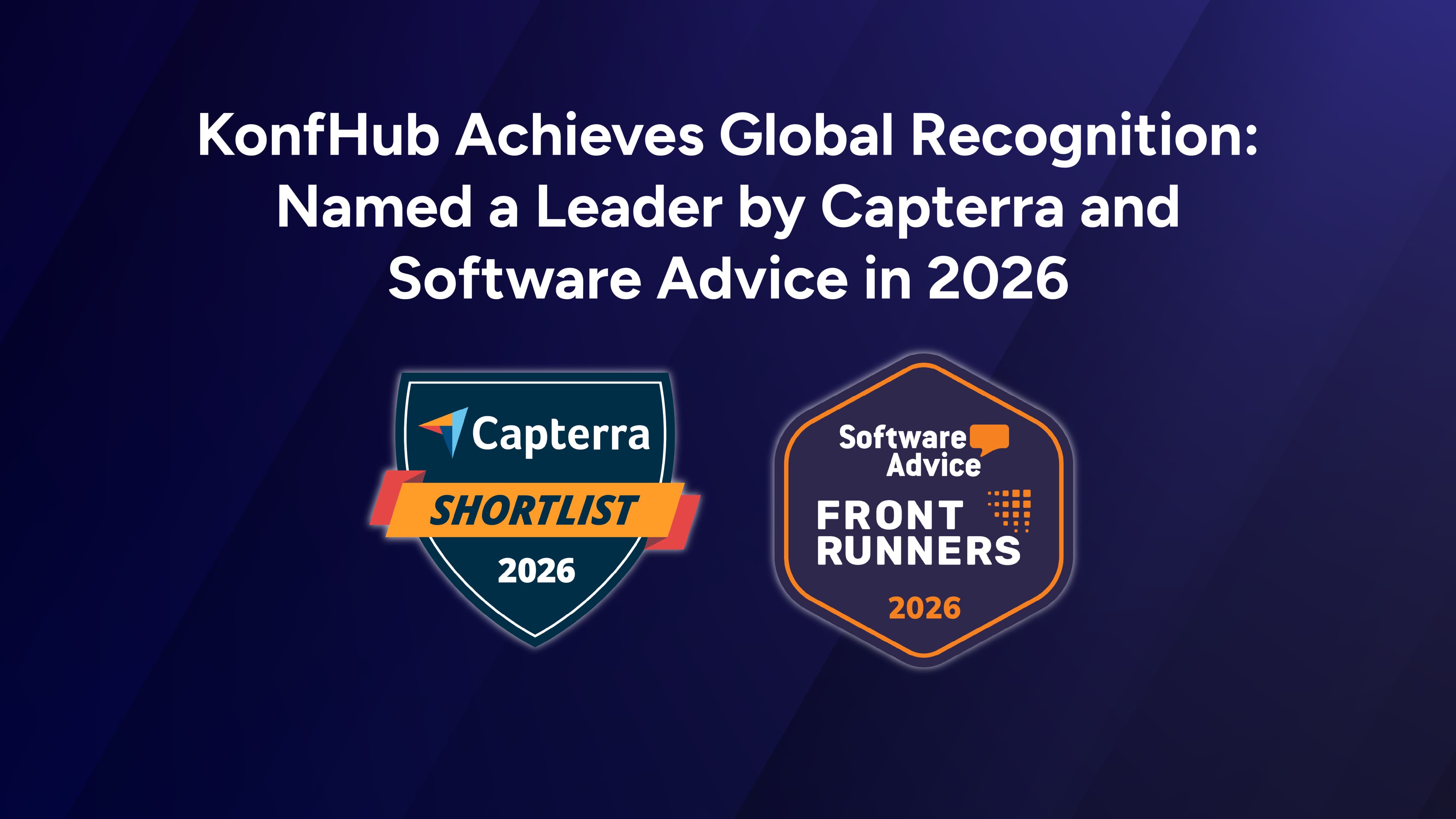 KonfHub Achieves Global Recognition: Named a Leader by Capterra and Software Advice in 2026
